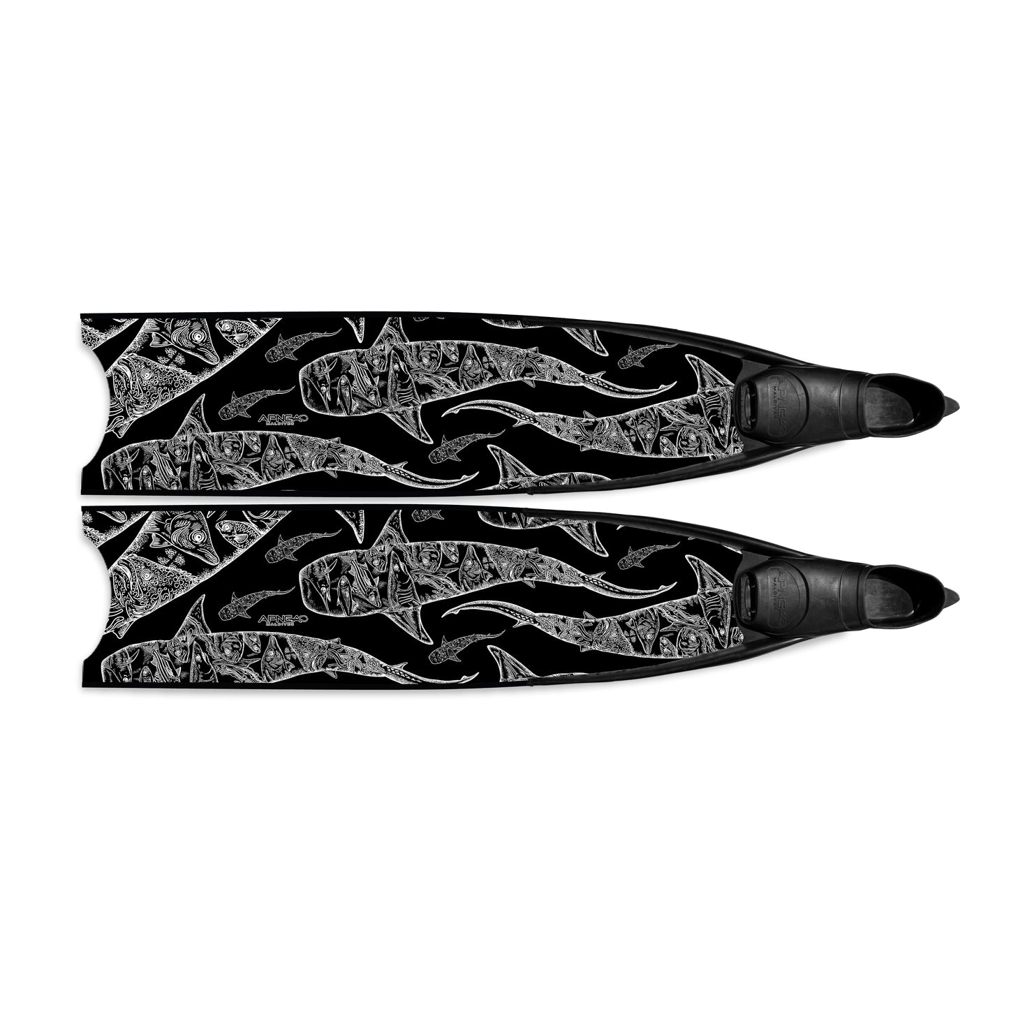 Apnea Fins - Tiger Shark - Black