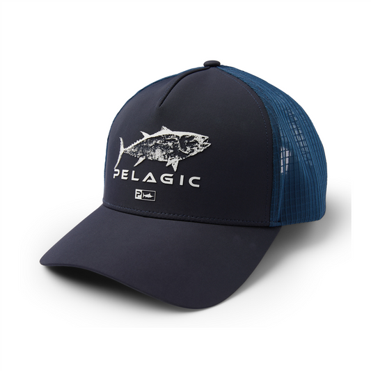 Pelagic Echo Tuna Performance Trucker Navy Cap