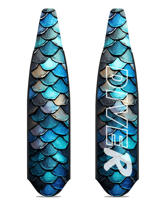 Diver Composite Fins - Blue Scale (Blade only)