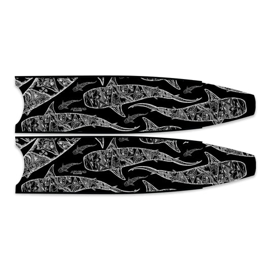 Apnea Fins Blade - Tiger Shark - Black (Blade Only)