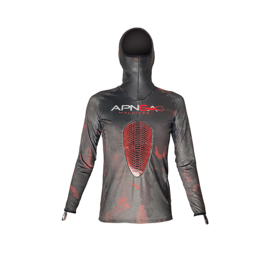 Apnea Hooded Long T, Black Mamba, W/ Chest Pad