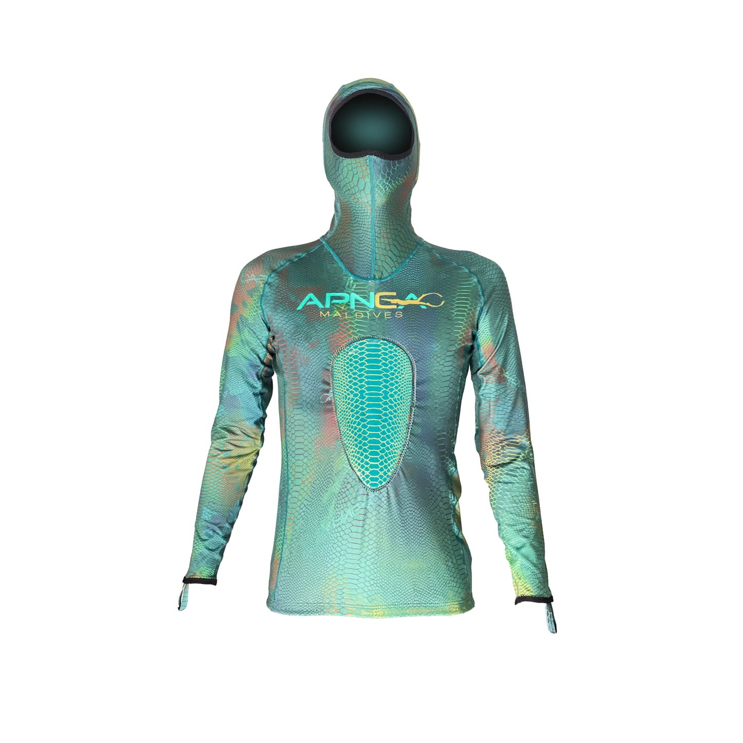 Apnea Hooded Long T, Iguana, W/ Chest Pad