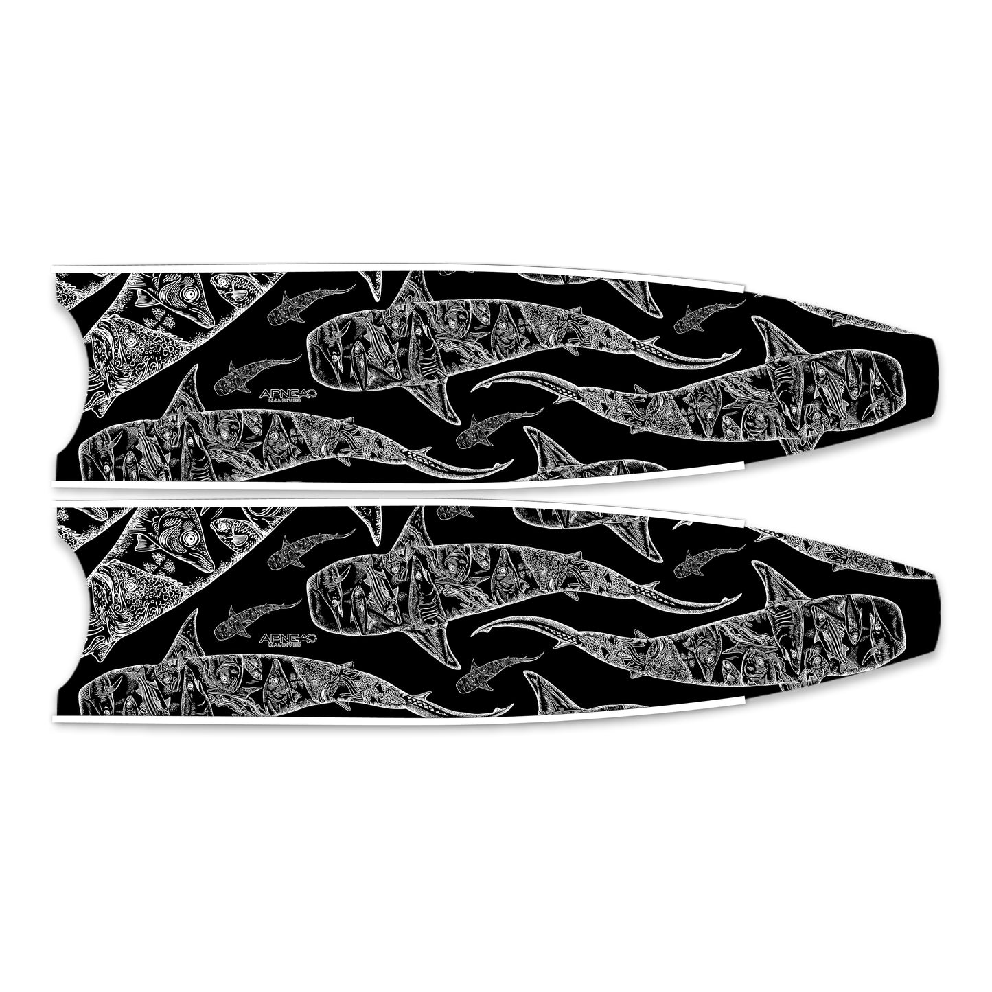 Apnea Fins Blade - Tiger Shark - Black (Blade Only)