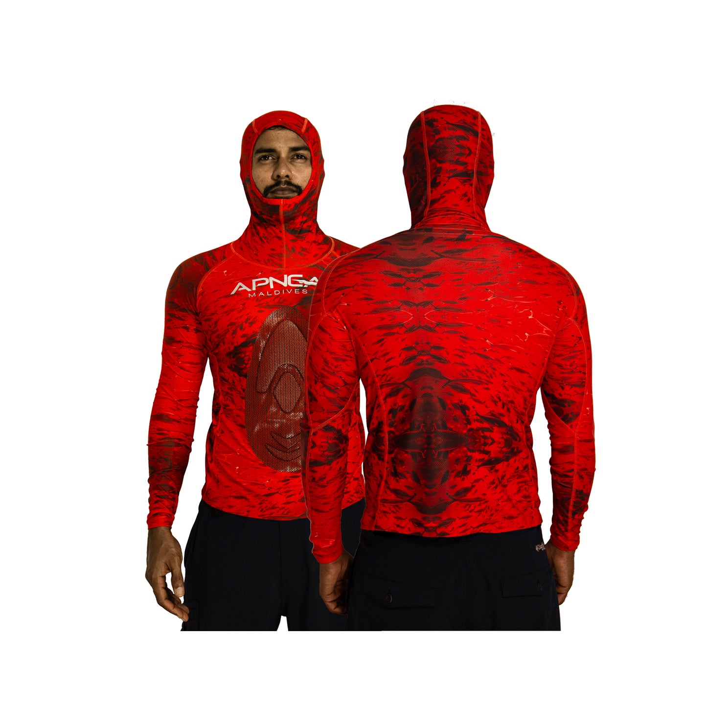 Apnea Hooded Dive Skin Top, W/ Chest Pad- Bait Camo