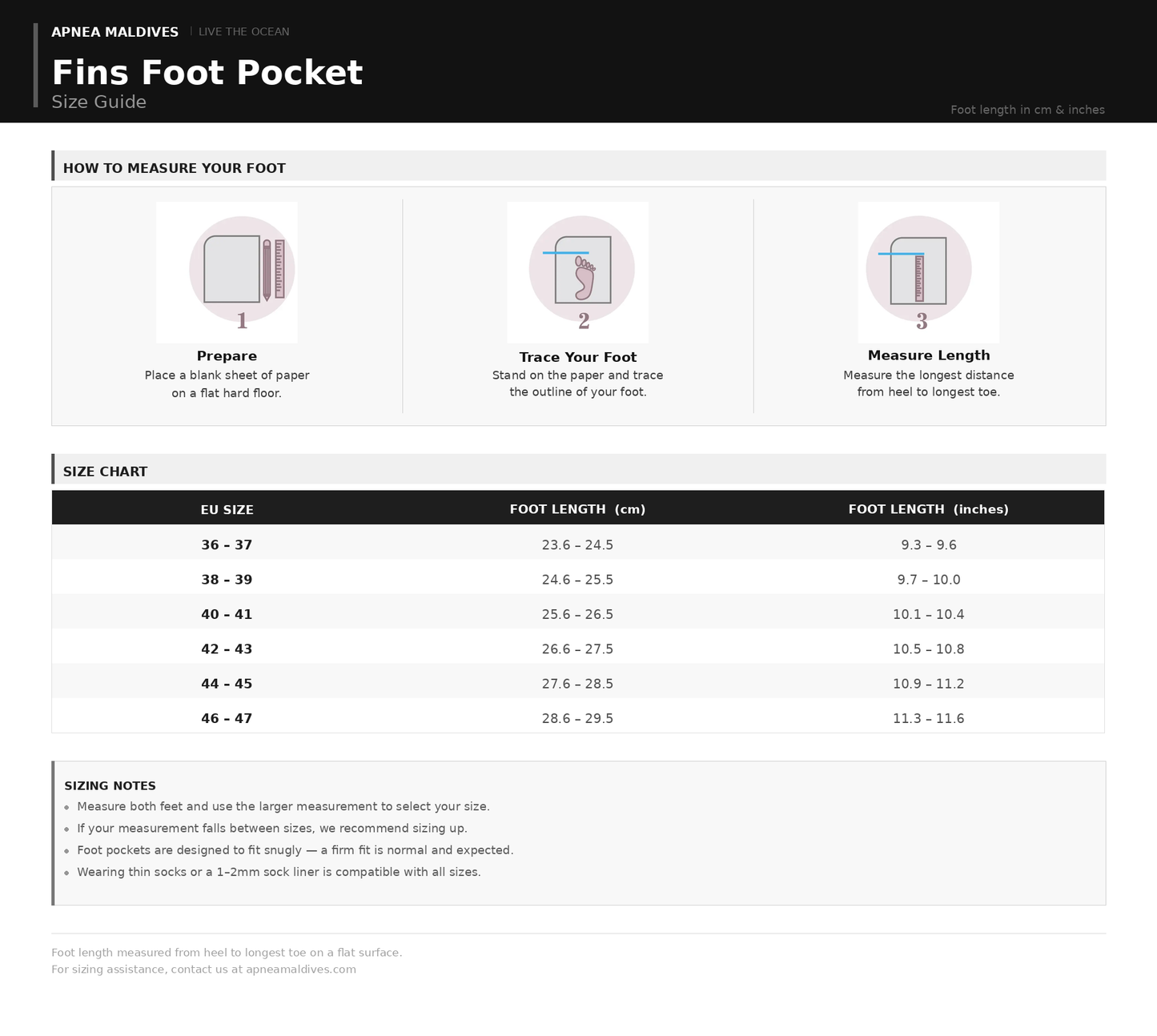 Apnea Rubber Foot pocket - Fins Foot Pocket