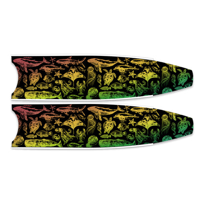 Apnea Fins Blade - Ocean Creature Reggae (Blade Only)